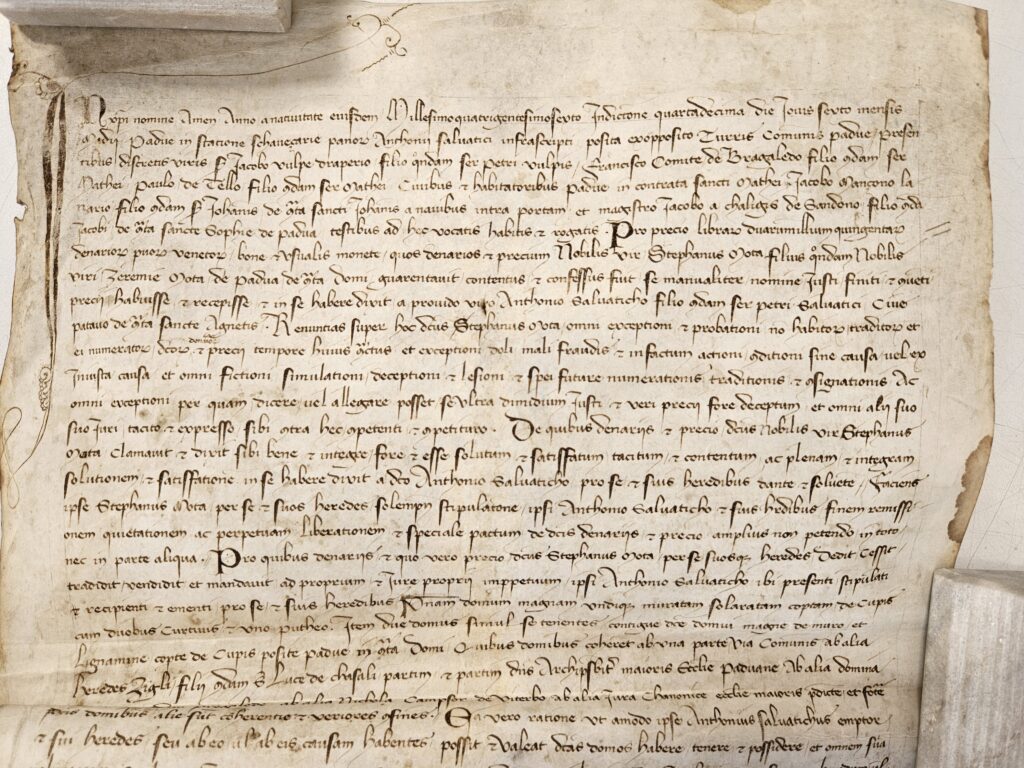 Documento storico di Villa Selvatico